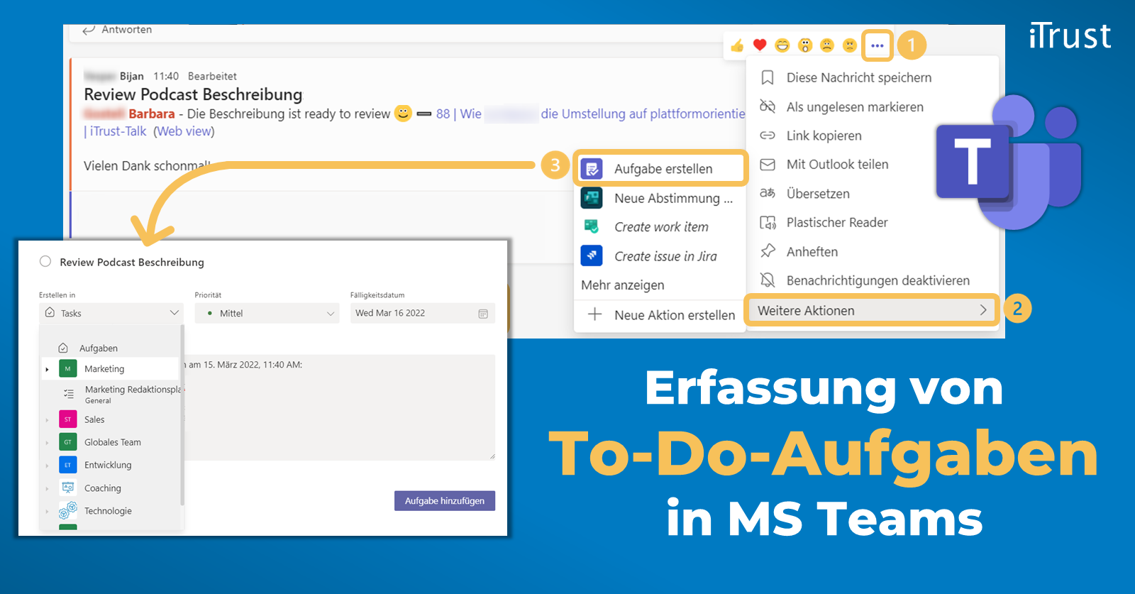 Erfassung von To-Do-Aufgaben in Microsoft Teams