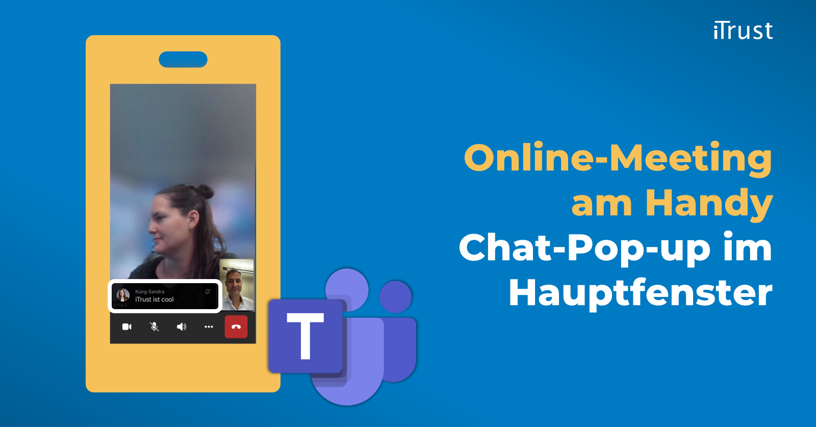 Microsoft Teams: Chat-Pop-up am Handy im Meeting