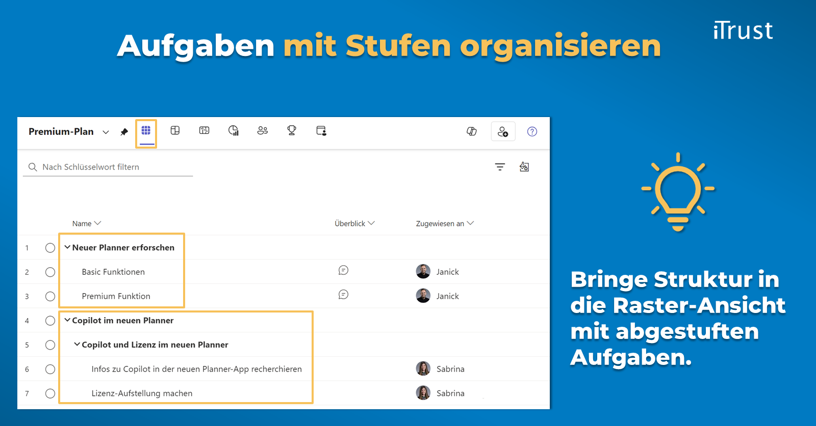 Der neue Microsoft Planner - Aufgaben abstufen