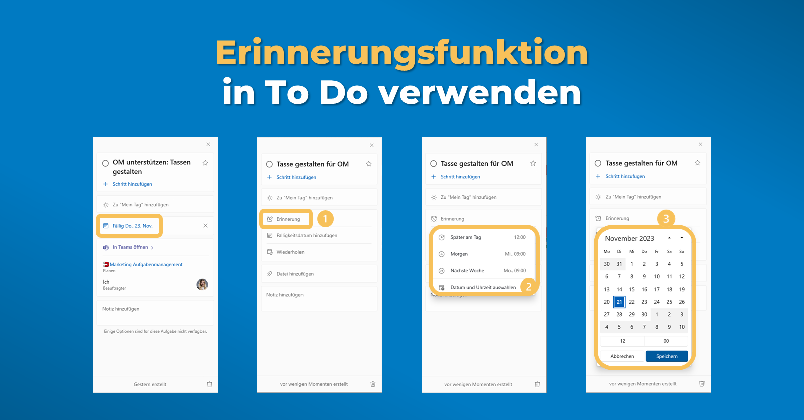 Erinnerungsfunktion in To Do verwenden