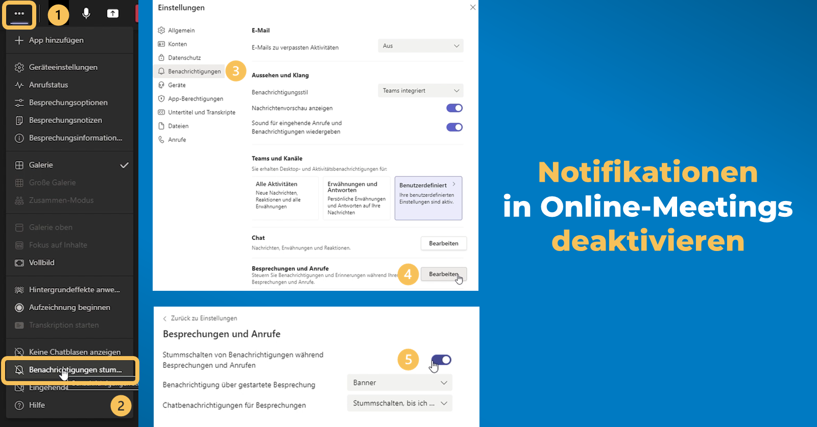 Was ist neu in Microsoft Teams - Februar 2022 - Notifikationen in Online-Meetings deaktivieren