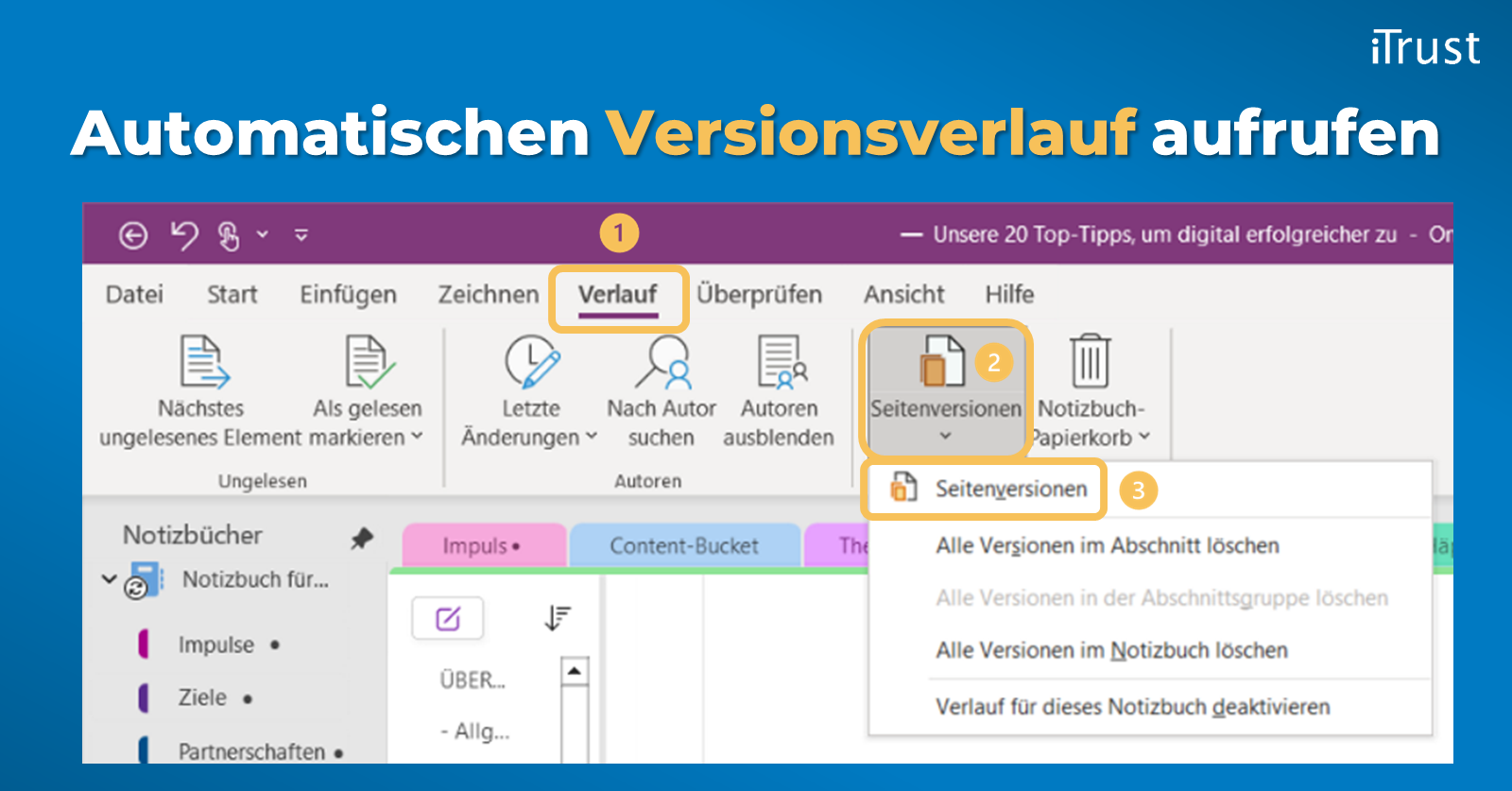 Automatischen Versionsverlauf nutzen Automatischen Versionsverlauf nutzen