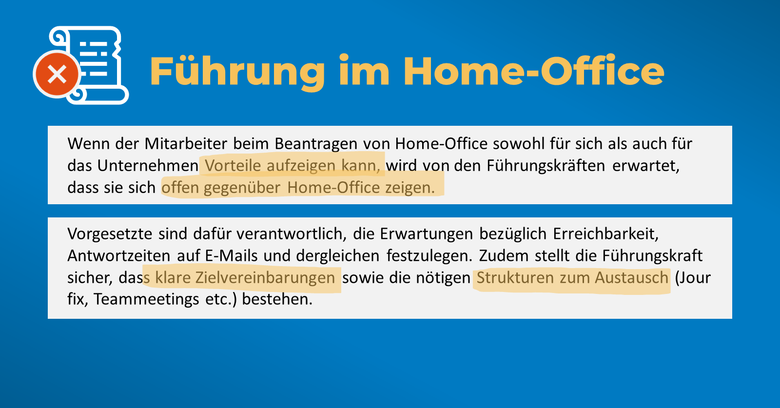 Home-Office-Reglement: Screenshot von verschiedenen Reglementen zum Thema Führung im Home-Office