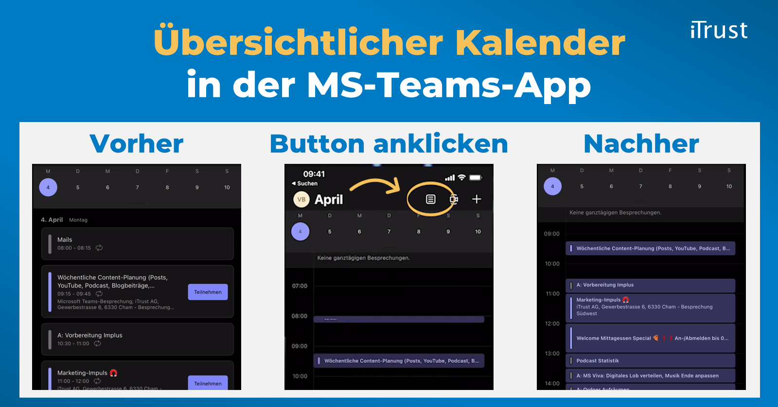 Übersichtlichere Kalender in MS-Teams-App