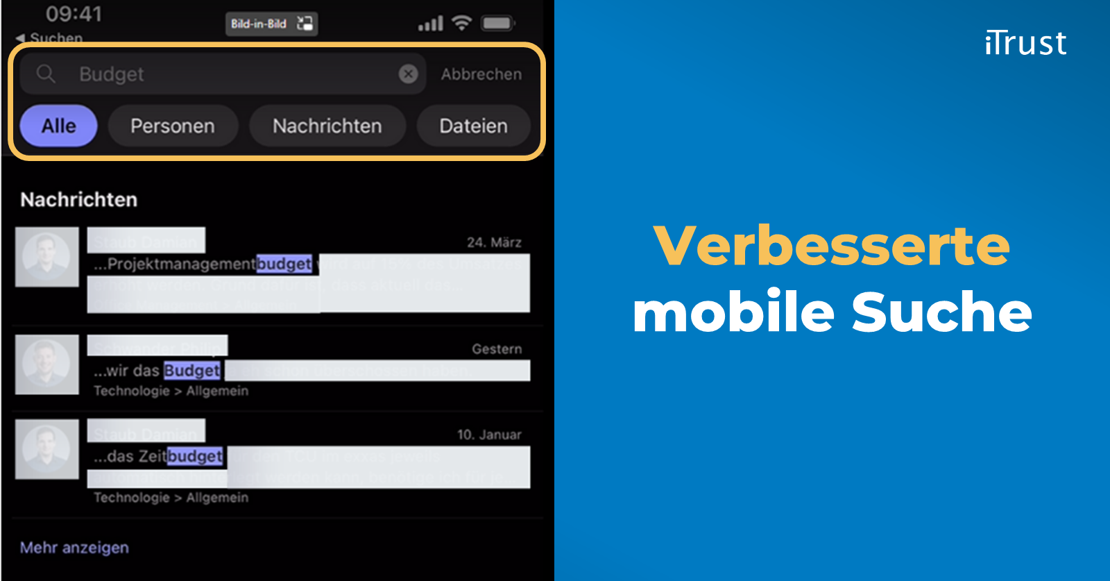 Verbesserte Mobile-Suche MS-Teams