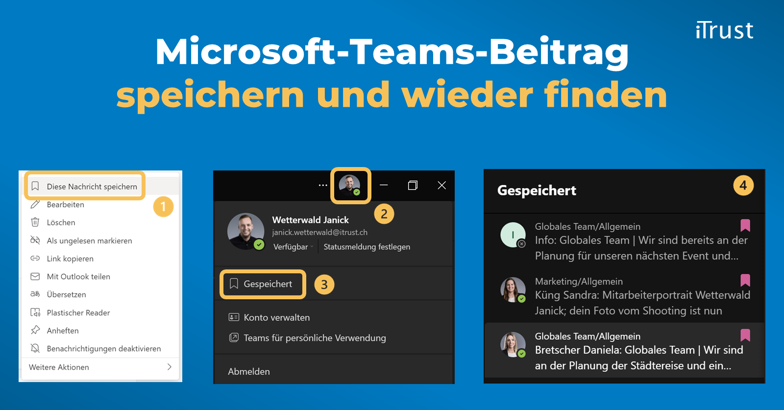 Microsoft-Teams-Beitrag speichern und wieder finden