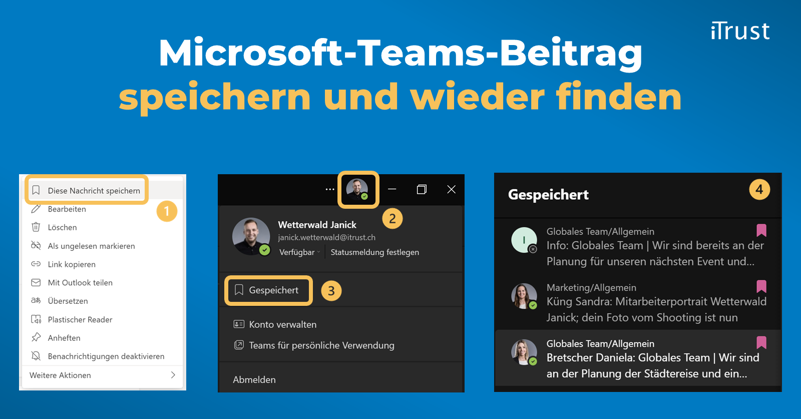 Microsoft-Teams-Beitrag speichern und wieder finden Microsoft-Teams-Beitrag speichern und wieder finden