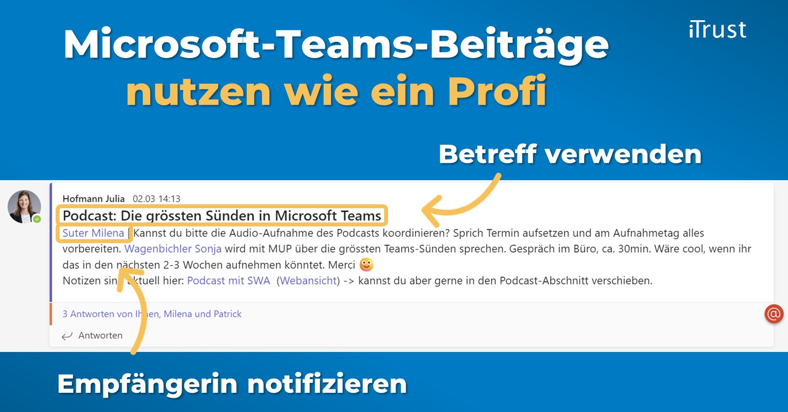 Microsoft-Teams-Beiträge nutzen wie ein Profi - zwei Beispiele