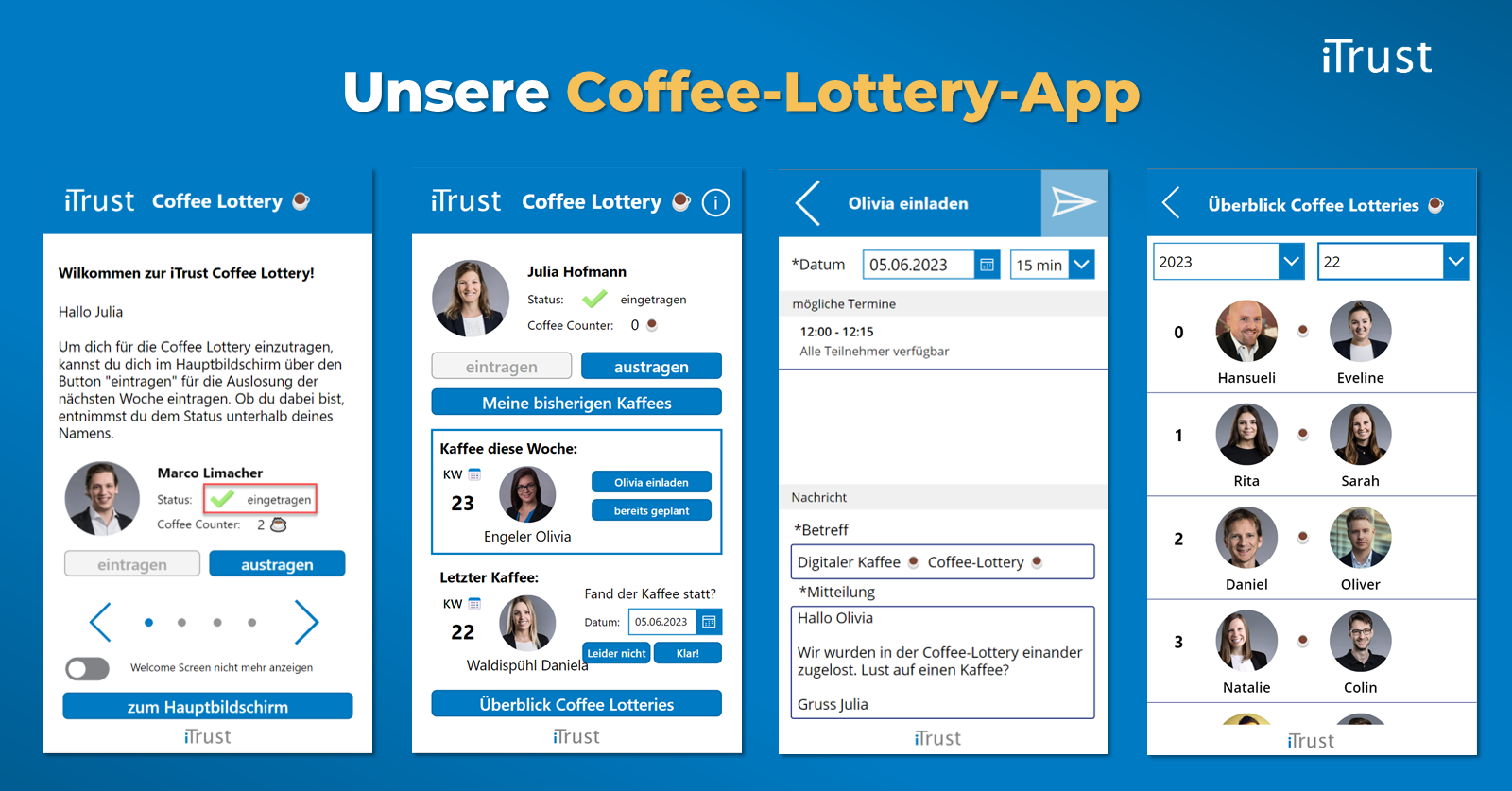 Einblicke in unsere Coffee-Lottery-App