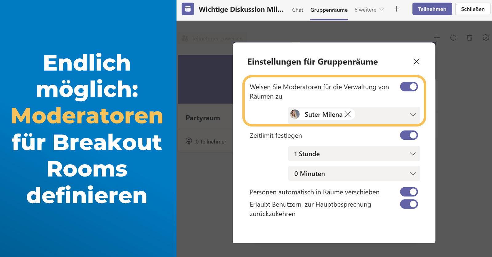 Was ist neu in Microsoft Teams - Oktober 2021 - Breakout Rooms Moderation Was ist neu in Microsoft Teams - Oktober 2021 - Breakout Rooms Moderation